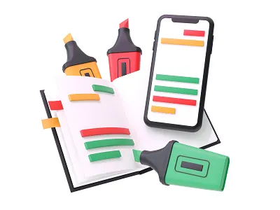 Quotes from books | Awdee landing page illustrations 3d 3d art 3d illustration cinema 4d design illustration lowpoly redshift render