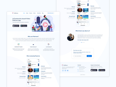 Podroom Homepage Design design landing page landing page design landingpage music podcast podcasting podcasts