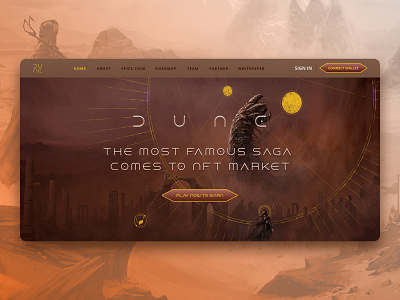 DUNE NFT Game Metaverse coin design dune earn europe game game screen gaming logo montenegro nft p2e play product design sand spice tivat ui ux wallet