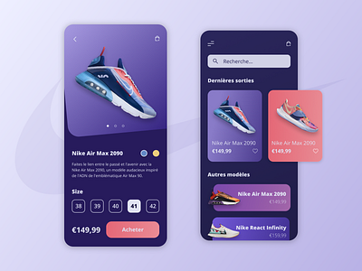 Shoes App app branding design flat mobile mobile app nike shoes ui ui design ux ux design