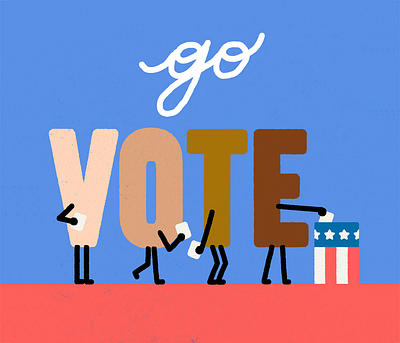 Go Vote! character illustration usa vote vote2020