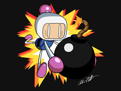 Bomberman Run drawn illustration