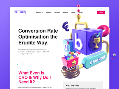 Erudite - CRO 3d 3dart 3dillustration 3drender branding c4d cinema4d design illustration ui ux