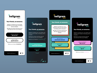 Heligram landing page directions homepage landing page social network