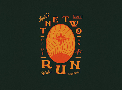 Two Of Us On The Run badge design handlettering illustration typography
