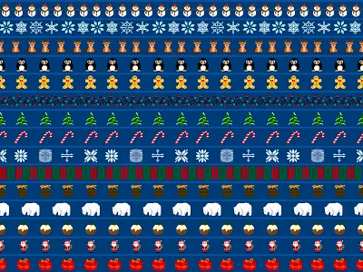 Ugly Sweater Design background christmas design digital digitalart drawing lights pattern penguin penguins polarbear reindeer rudolph seamless snowflake snowman surface art wallpaper