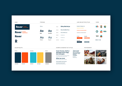 Rover Style Tile design system figma icons illustration insurance insurance website productdesign sketch sticker sheet styleguide styletile travel travel app travel icons travel insurance travel web travel website ui design ux design website design
