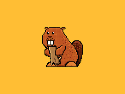 Beaver pixel art 64 bit animal cartoon character children game games illustration kids logo mascot pixel pixel art pixel artist pixelart vector