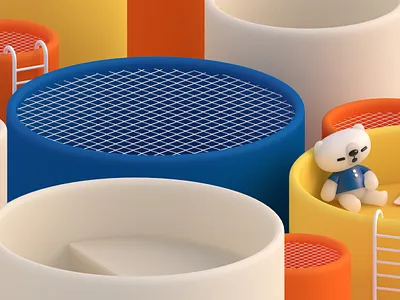 Polar Bear Sleeping 3d 3d modeling bear c4d character character design cinema 4d colorful cute illustration lovely polarbear sleep tubes
