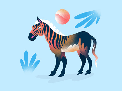 "Q" = Quagga alphabet animal childrens book childrens illustration color flower illustration nature quagga texture