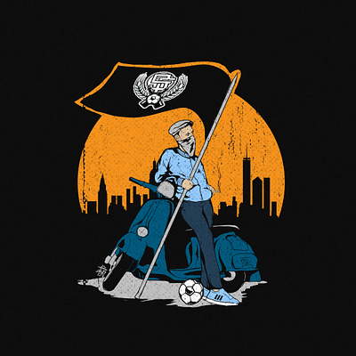 hooligan vespa drawing football hooligans illustration logo poster soccer supporter vector vespa wpap