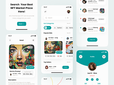 NFT Marketplace Mobile App - Exploration abstract art btc buy crypto design dribbble eth fashion mobile app nft sell ui uidesign ux