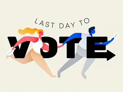Last Day to Vote Illustration ballot biden design election flat illustration last day last day to vote minimal poll polls presidential run running trump typography vote vote2020 voter voting