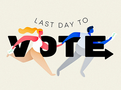 Last Day to Vote Illustration ballot biden design election flat illustration last day last day to vote minimal poll polls presidential run running trump typography vote vote2020 voter voting
