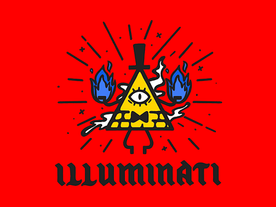 ILLUMINATI gravityfalls illuminati inktober lettering red type