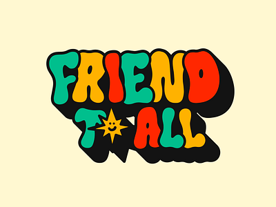 Friend to all! friend friendly friendtoall govegan kids lettering typography vector vegan