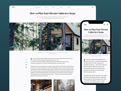 Article page UI concept. Desktop + mobile article article page blog blog post clean concept desktop hello dribble iphone 12 mobile ui ui design whitespace