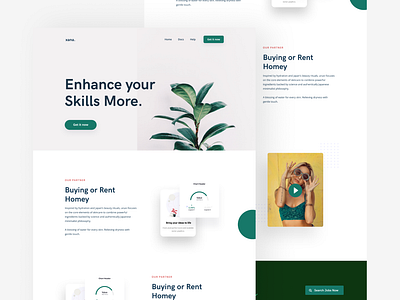 Enhance your skills green ui ux web white