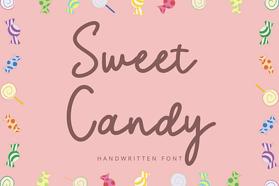 Sweet Candy branding design font graphic design handwritten illustration logo typography