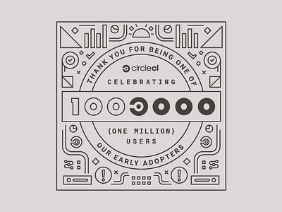 100 million users 1000000 circleci line lineart million pattern users