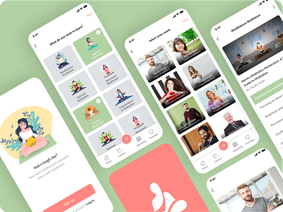 Meditation App app colorful design design illustrations ios design ui ui design