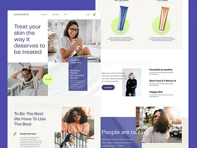 Skincare Landing Page app branding design ecommerce landing page product design ui ux web design website