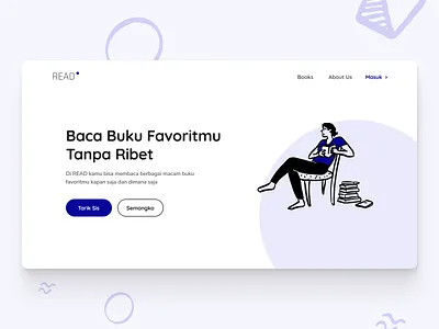 READ Landing Page Concept calm dailyui doodles elegant landing page design landing page ui landingpage minimalist simple