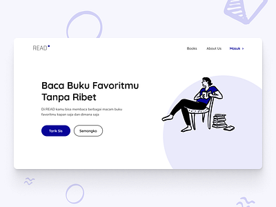 READ Landing Page Concept calm dailyui doodles elegant landing page design landing page ui landingpage minimalist simple