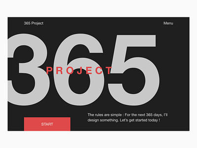 365 Project #001 365project black design hero red ui uiux userexperience userinterface ux webdesign