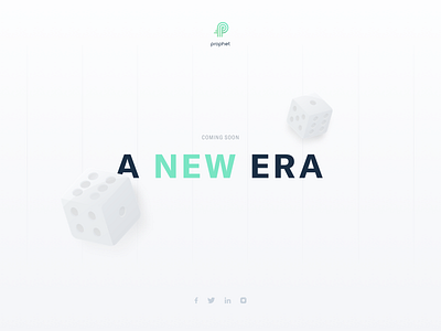 A New Era of Betting animation betting clean comingsoon dailyui dice floating gambling grean icon landing light logo minimal simple social teal ui