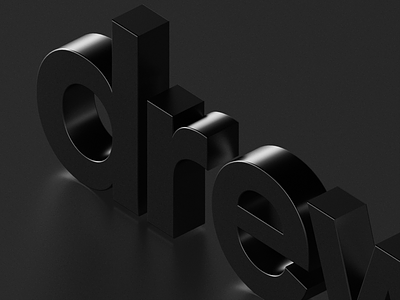 3D Drewl Identity Teaser 3d black branding c4d cinema4d clean design graphic design logo minimal red shift vector