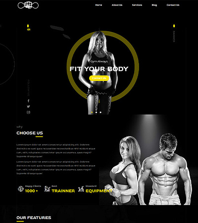free stylish gym website template free template free website template html template website template
