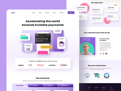 Website Concept - Landing page for Zeta banking website concept finance fintech landing page design landingpage ui ux web webdesign website concept website design