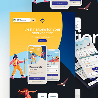 Travel Landing Page app branding color design illustration iphone logo page ui web