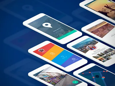 🗺 Place - Product Design app application branding design geo geography map maps mockup phone photo pin place product social travel ui ux world zenly