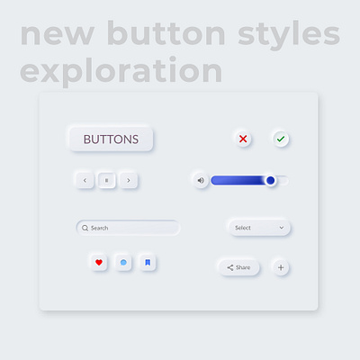 New Button Styles Exploration 3d blue button design design figma minimal neumorphic design style exploration ui userinterface