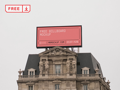 Billboard on Tenement Mockup advertisement billboard branding design download free freebie identity logo mockup psd template typography