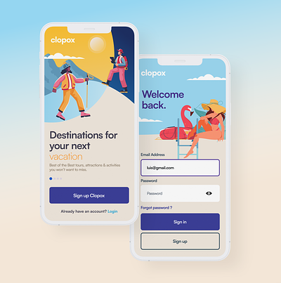 Travel App animation app color design iphone logo page web
