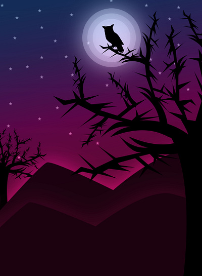 moon night illustration illustration vector