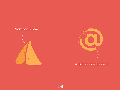 Samosa khao artist ke credits nahi artistcredits artistupport chaisamosa design dribblers graphicdesign indiansnacks indiantypography minimal minimalism minimalistic samosa typography typography design