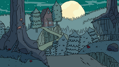 'Forest Scene' design graphic design illustration
