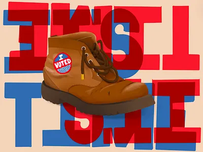 It’s Time to Give Him the Boot illustration procreate vote