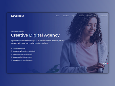 CorporX - Digital Agency Website agency landing page agency website best shots clean creative design designer dribble best shot landing page marketing landing page marketing website minimal ux design website