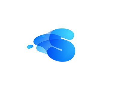 S with water waves concept eco ecology letter logo logotype pure s sketch water wave