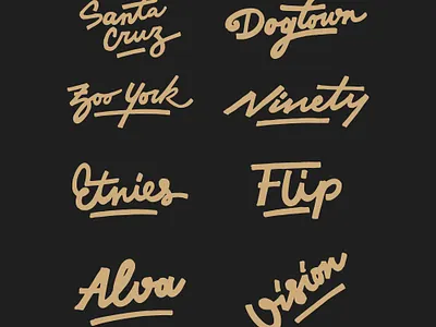 Skate brands series custom lettering hand lettering lettering lettering logo logo logodesign typography