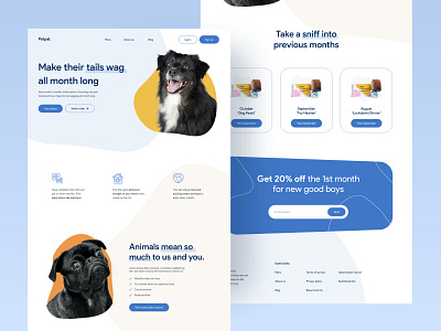 Pet subscription box design dog flat minimal pet pet care pets product design subscription typography ui ux