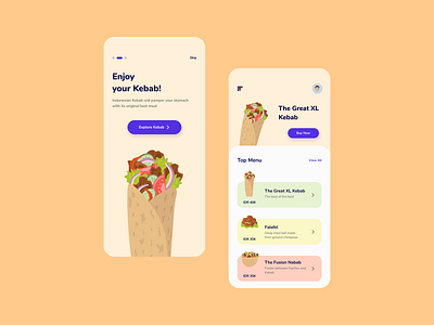 Food Service App - Exploration app app design cards clean food food app food service food service app ios kebab mobile app mobile ui service app ui uiux ux