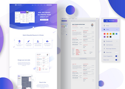 CV Simply - Web application - Productivity app design cv online builder cv simply design agency designveloper mobile app design software development ui ux design company ux ui design web design