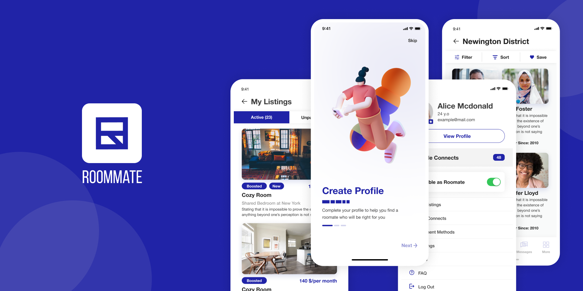 Roommate App (iOS) / Case Study case study design interface ios product design testing ui uiux user experience user interface user research ux