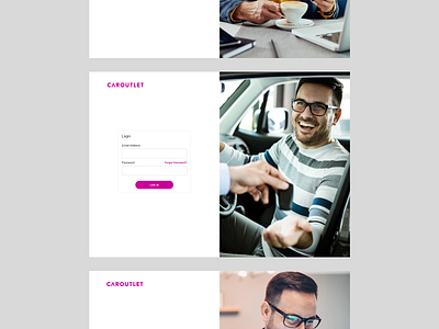 Caroutlet: Login, Signup, Password recovery account buying process components figma login password reset recovery signup uiux web design welcome screens